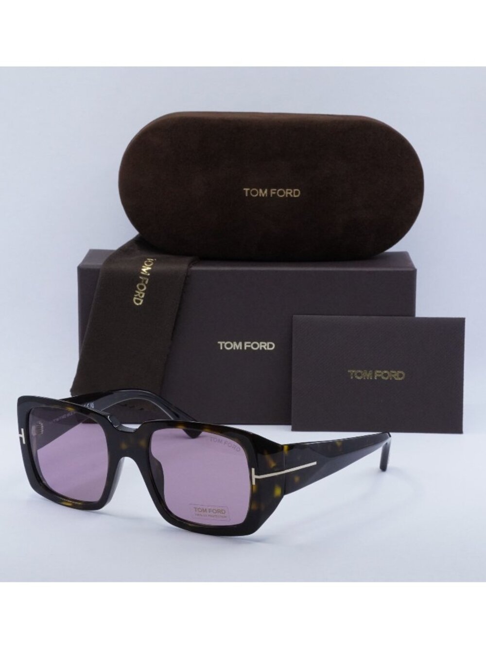 Tom Ford Ryder FT1035 52Y Square Sunglasses - Havana / Violet